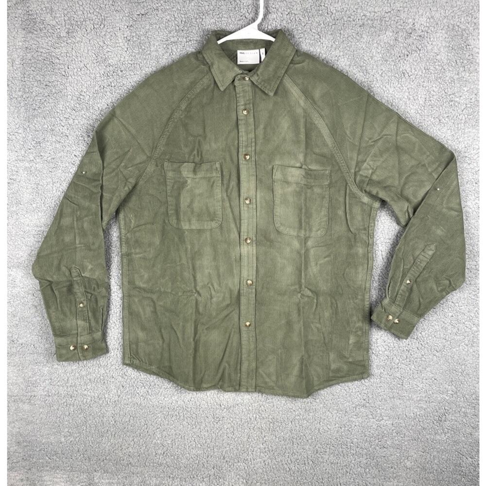 Asos Design Women's X-Small Green 100% Cotton Long Sleeve Oversized Raglan Shirt